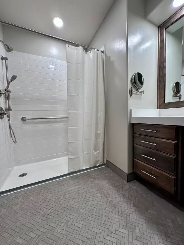 Barrier Free shower with tile floor